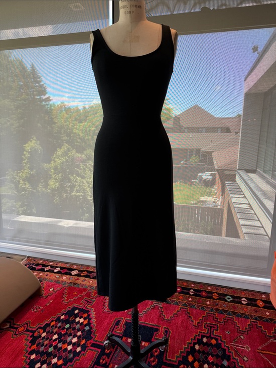 Open Edit Dresses & Skirts - Women's Black Midi Scoop Neck Dress